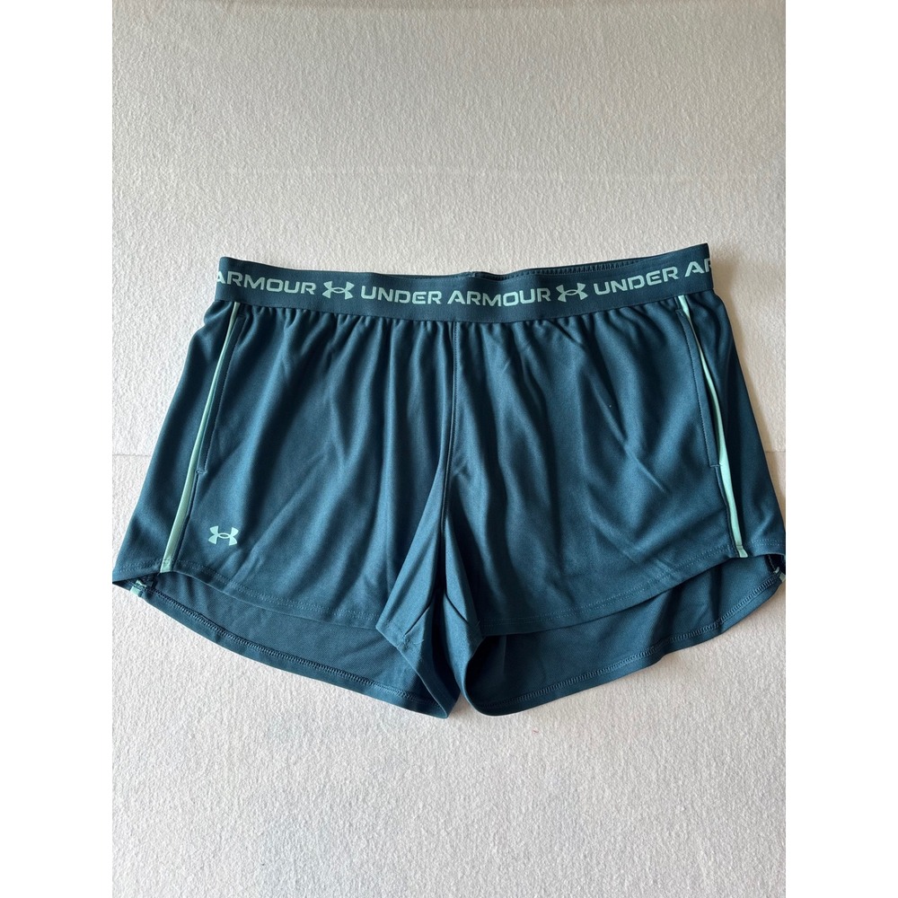 Under Armour Womens Play Up 3.0 Shorts Teal Blue Mint Large NWT